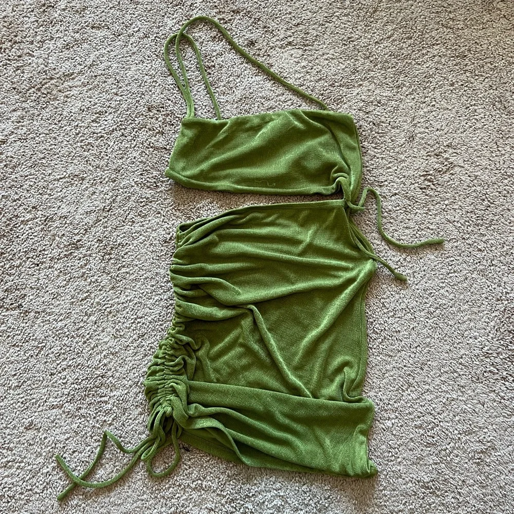 Princess Polly Green Cutout Body-con Short Dress - Picture 2 of 3